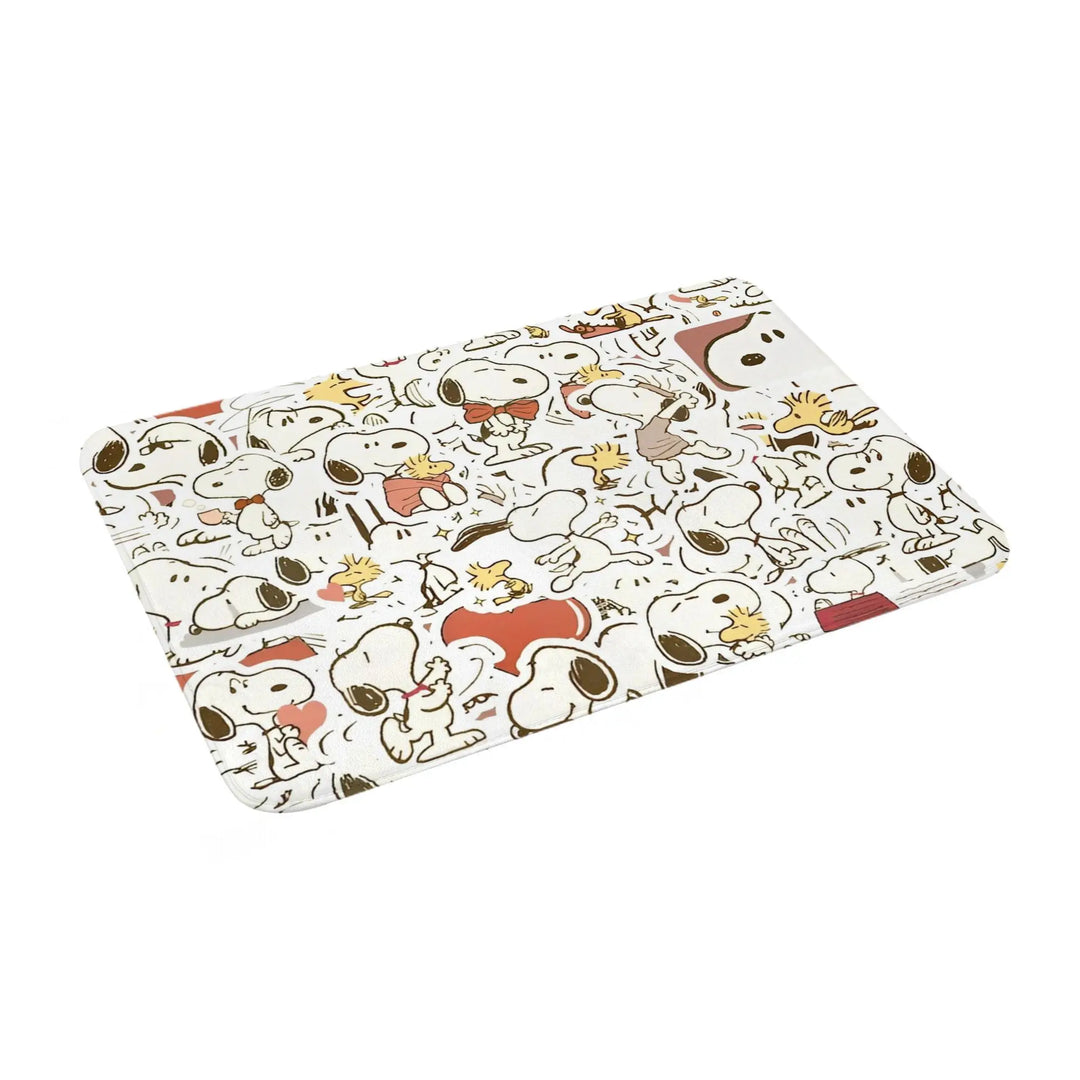 Snoopy Woodstock Merch Memory Foam Bath Mat Rug Non-Slip Soft Cartoon Bathroom Floor Rugs Carpet For Kitchen Shower Bath