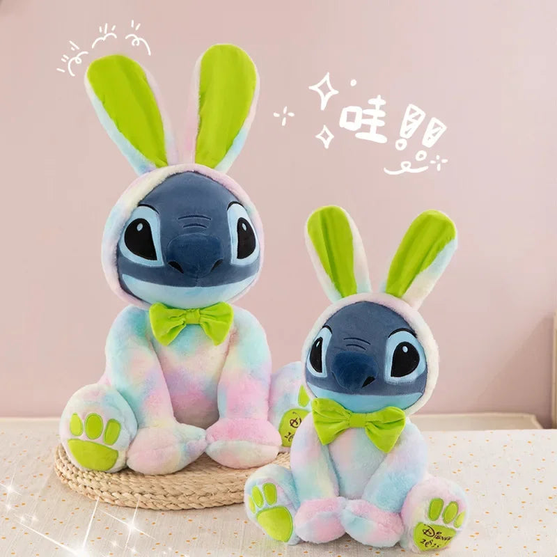 30/80CM Disney Lilo & Stitch Plush Doll Cartoon Toy Cute Kawaii Anime Stuffed Rabbit Ears Stich Soft Plushie Kids Birthday Gifts