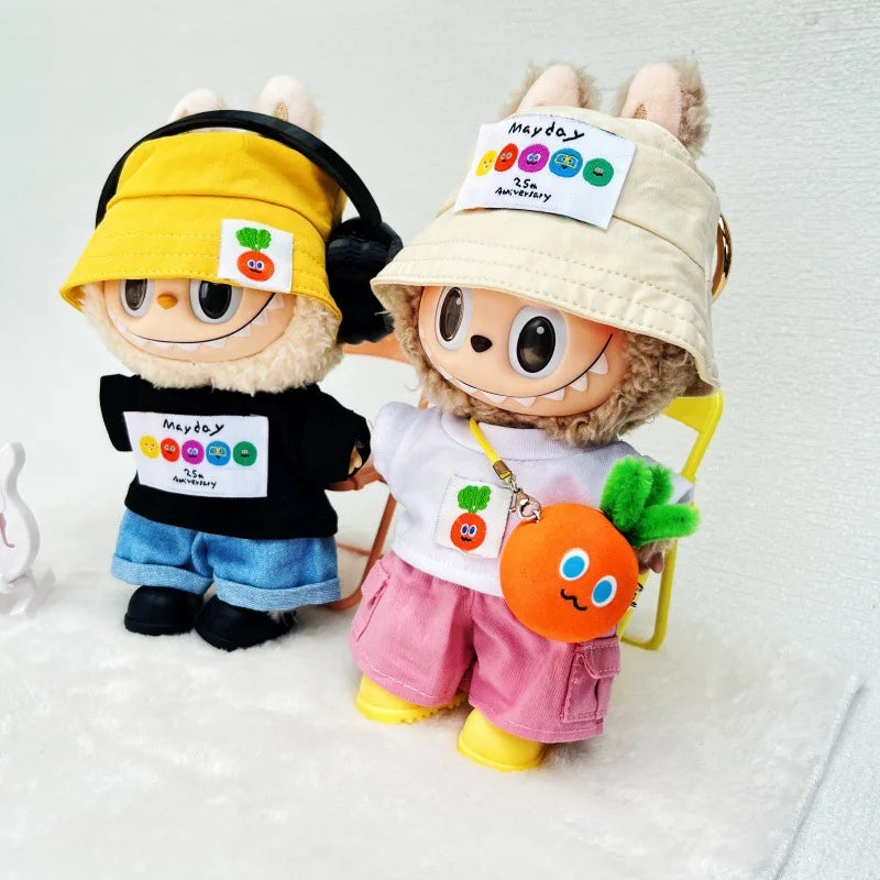 Doll Clothes Only for 15/17cm Vinyl Labubu I II III Mayday Tour Concert Outfit Set Macaron Charm Compatible Kpop Concert Fashion