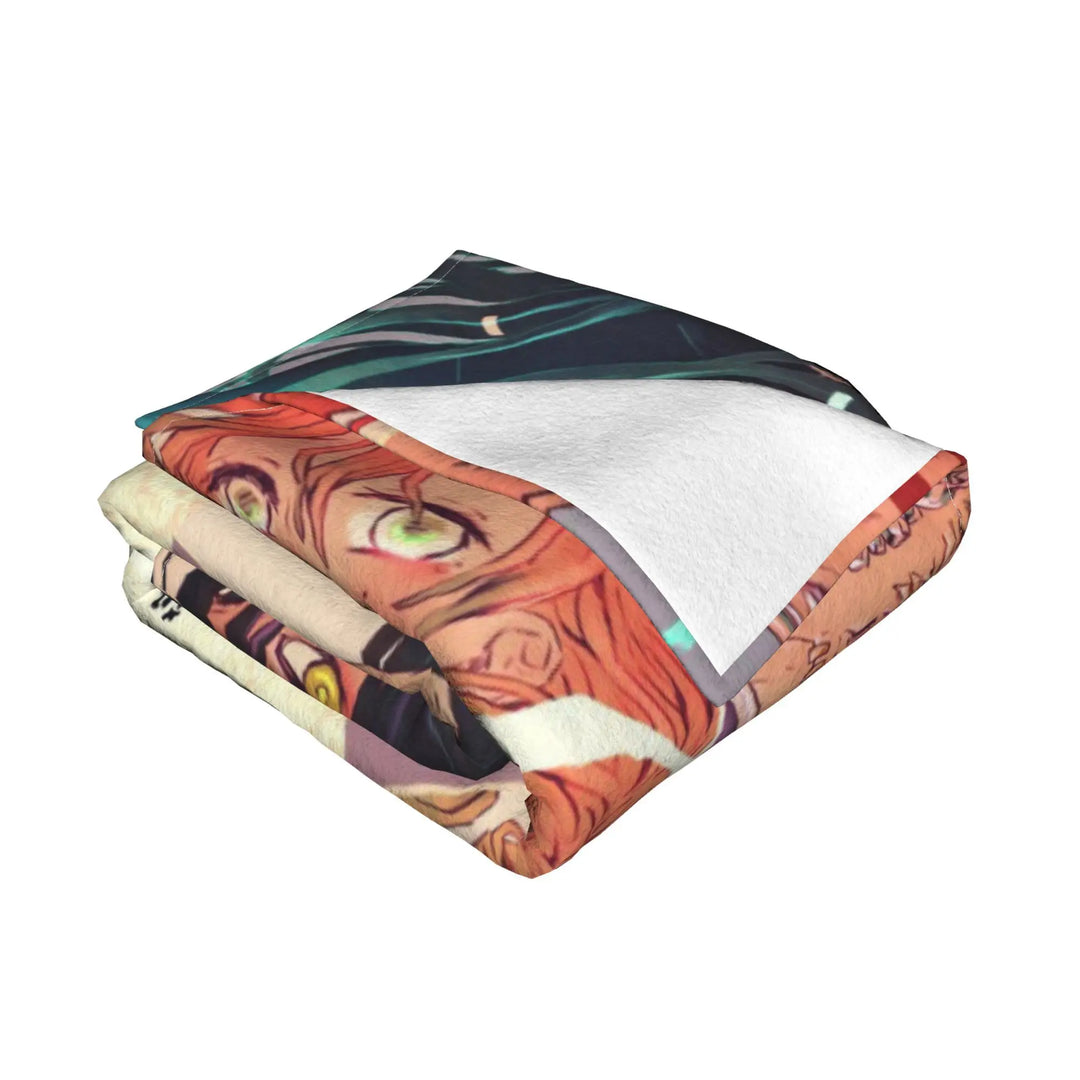 Demon Slayer Japanese Anime Blankets Coral Fleece Plush All Season Portable Soft Throw Blanket for Home Travel Bedding Throws