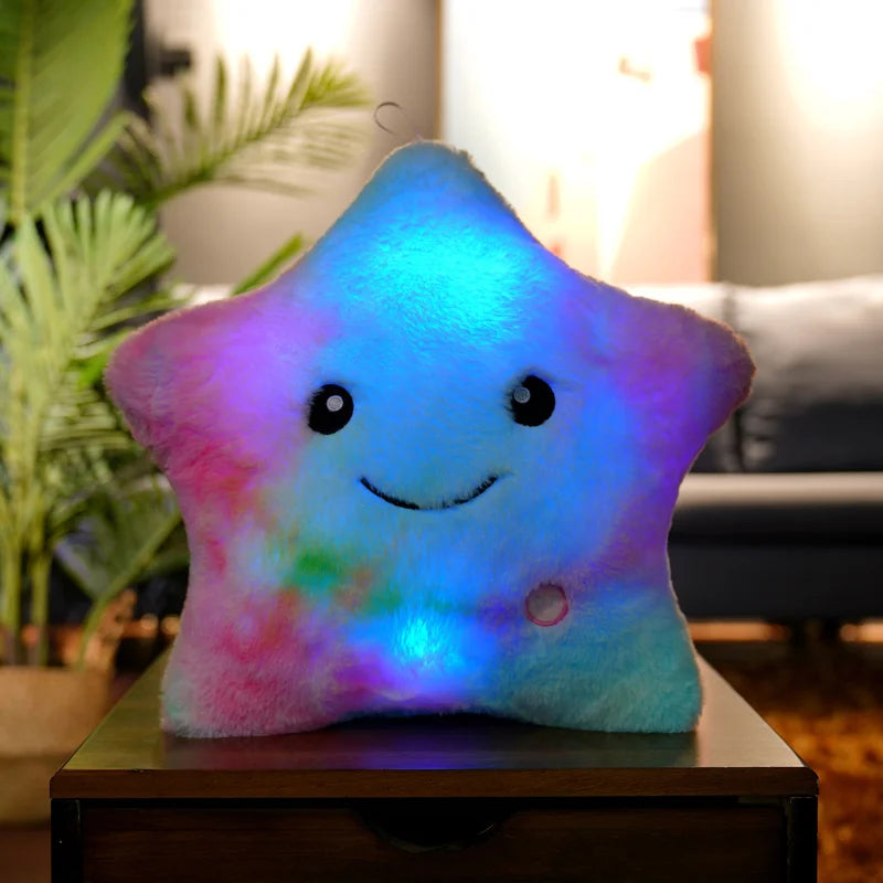 Cute Led Light Star Pillow Stuffed Soft Star Luminous Throw Pillow Cushion With Colorful Light Child Girls Christmas Gift
