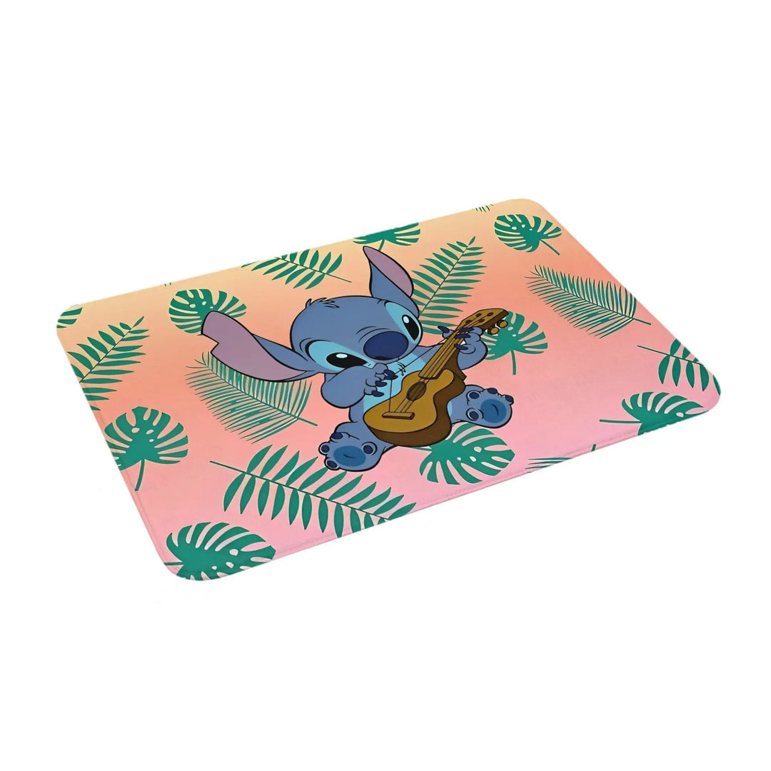Cute Cartoon Stitch Bathroom Rugs Mat Water Absorbent  Bath Rugs Mats Carpet Non-Slip for Kitchen Shower