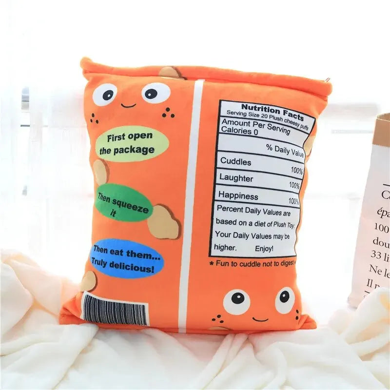 Cute Puff Plush Toy 6 Pieces One Bag of Cheese Puff Balls Pillow Stuffed Snack Puffs Kids Toys Birthday Gift for Boy Girl