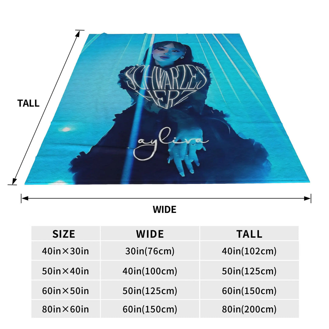 Singer Ayliva Schwarzes Herz Blanket  Plush Awesome Breathable Throw Blanket for Home Textile Decor