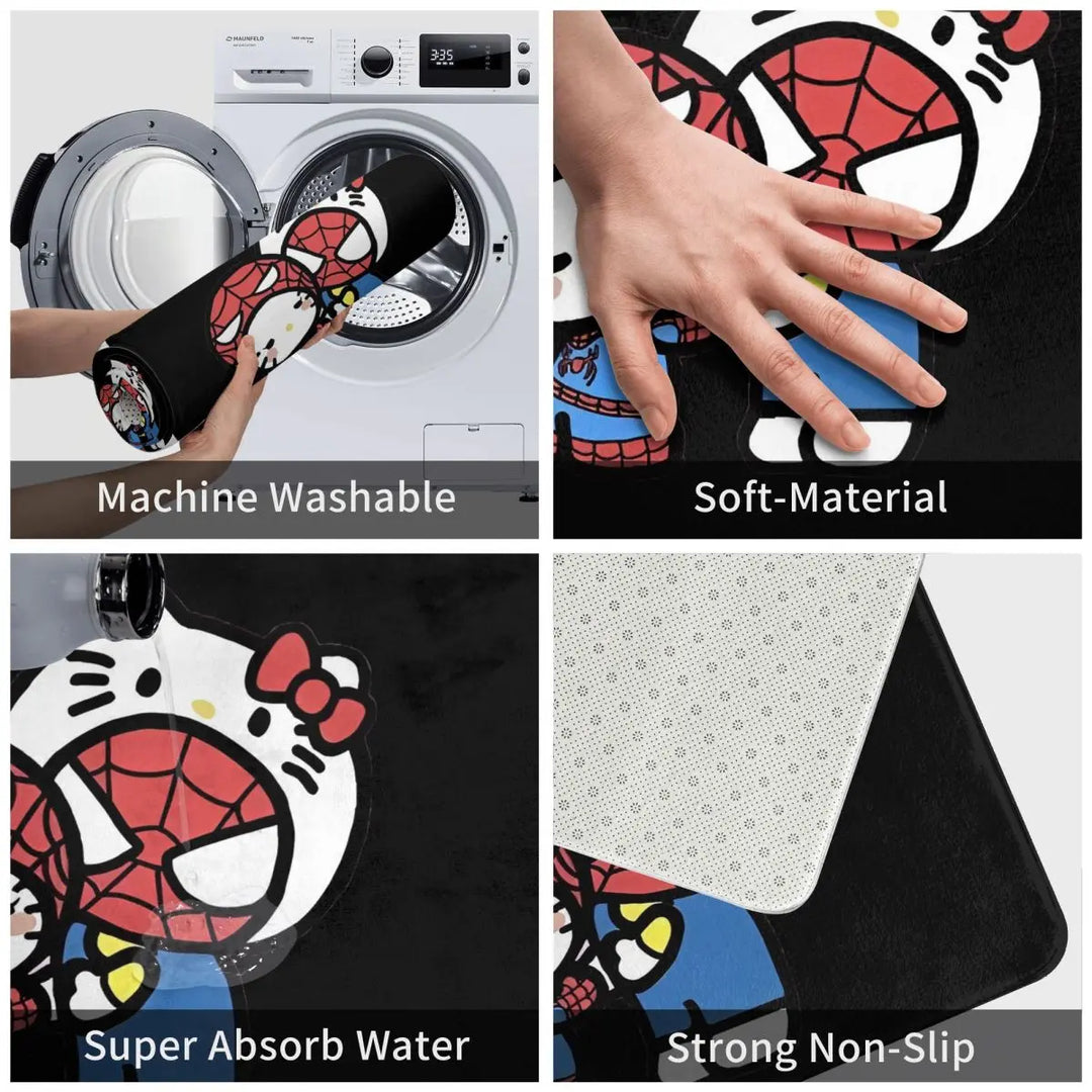 Hello Kitty Spiderman Boyfriend Girlfriend Memory Foam Bath Mat Rug Bathroom Floor Rugs Carpet For Bath Entrance Door Doormat