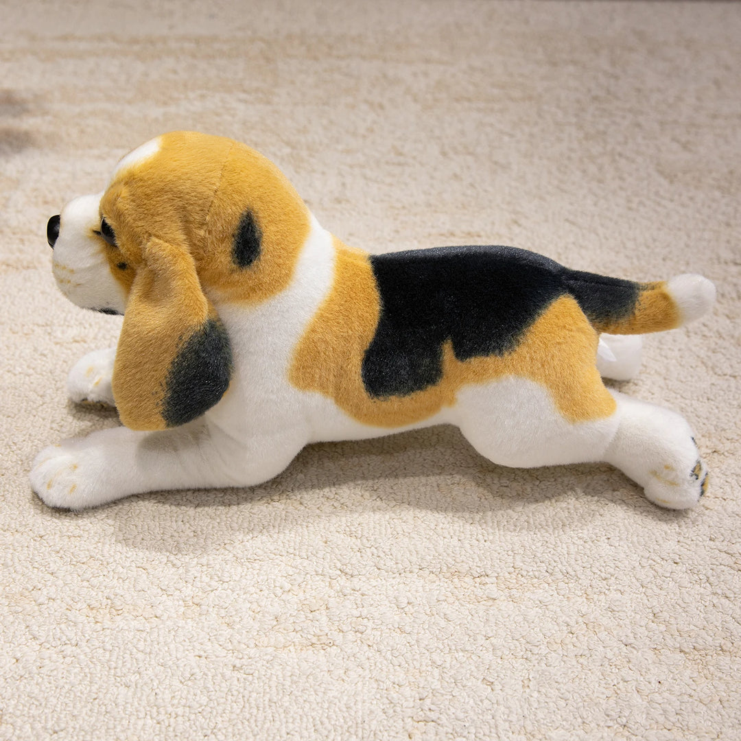 Lifelike Dog Plush Toy Fluffy Stuffed Animals Beagle Soft Doll Real-life 50cm Dog Home Decor Kid Toy Birthday Gift for Dog Lover