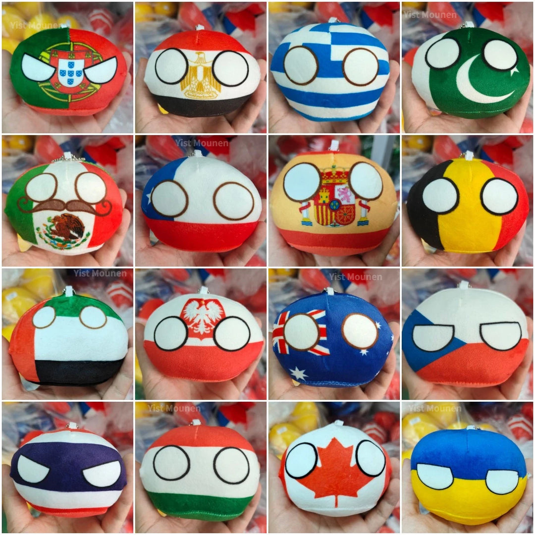 10cm Country Ball 70 styles Plush Toys Polandball Pendant Country Balls Countryball Stuffed Doll Toy Christmas Gift for Kids