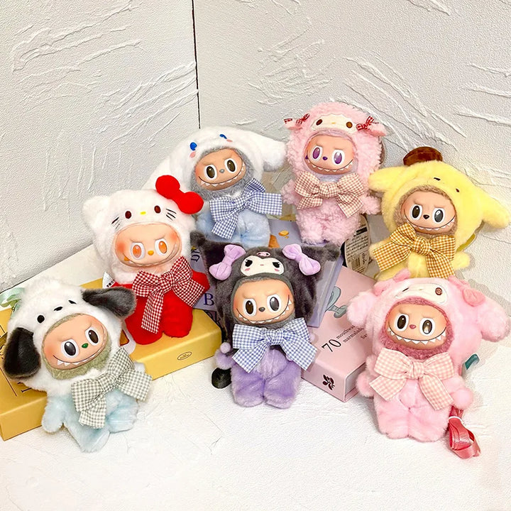 Hot Jumpsuit Kuromi Hello Kitty my sweet piano For LabubuClothes Crossbody Bag Labubu Outfit Cotton Doll Dress Hat Accessories