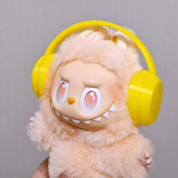 15cm/17cm Labubu Universal Hoodie Set Gray Trendy Outfit with Camera Glasses Headphones & Canvas Shoes Series 1-3 Compatible