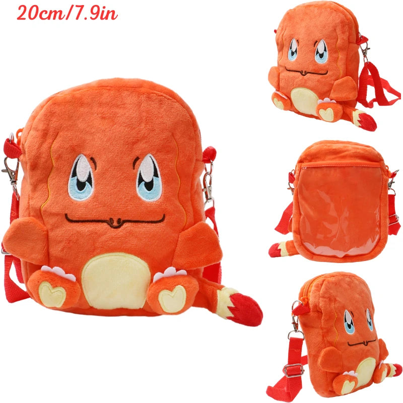 Kawaii Pokemon Pikachu Gengar Lucario Rowlet Plush Toys Bag Cute Anime Mimikyu Eevee Psyduck Peluche Dolls Shoulder Bags Gifts