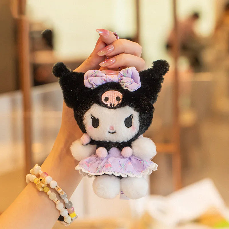 Sanrio Kuromi My Melody Kawaii Plush Toys Keychain Backpack Pendant Cartoon Doll Decoration Creative Gift for Friends' Birthday