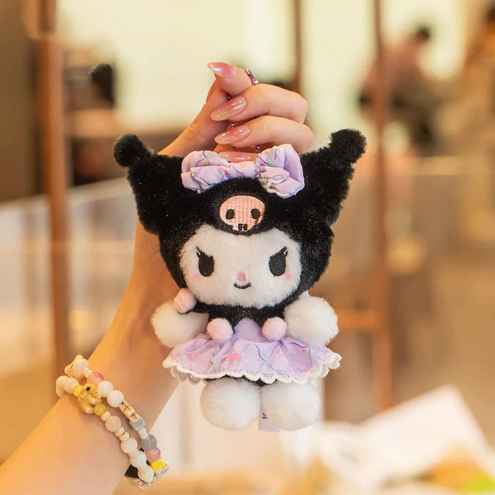 Sanrio Kuromi My Melody Kawaii Plush Toys Keychain Backpack Pendant Cartoon Doll Decoration Creative Gift for Friends' Birthday