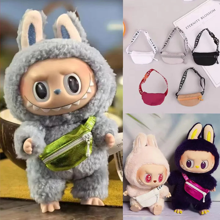 Crossbody Bag Labubu I II III Doll Accessories Belt Bag For 1/11 OB11 Dolls DIY Doll Toys Backpack 1/6 1/8 1/12 BJD Dolls Bag