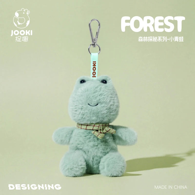 Small Plush Toys Frog Keychain Soft Dolls Fox Style Bag Accessories Fluffy Dog Key Ring Holder Kawaii Horse Pendant Cheap Gifts