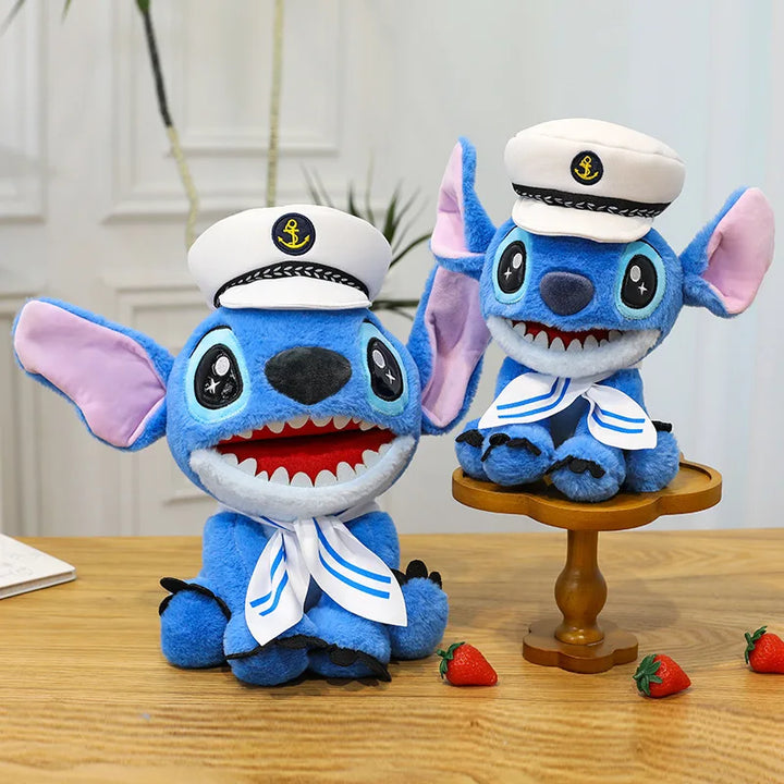 25/30CM Disney Navy Lilo and Stitch Plush Toy Anime Stuffed Kawaii Ornament Soft Stich Doll Plushie Kids Birthday Xmas Gifts