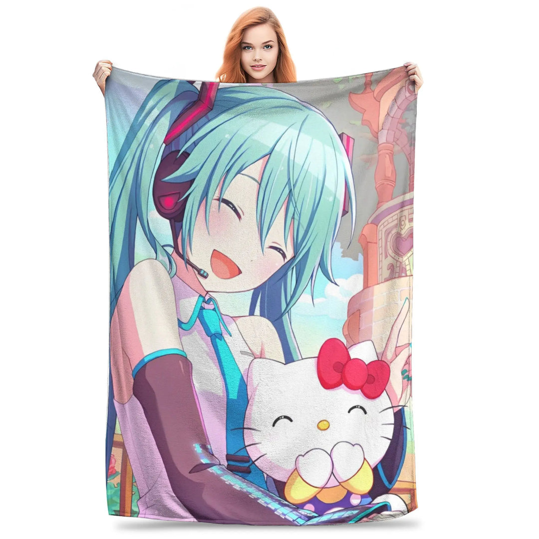 Project Sekai Fleece Blankets  Awesome Throw Blankets for Home Hotel Sofa  125*100cm Quilt