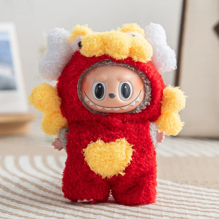 1st 2nd 3rd Gen Labubu Outfit Colorful Themed Animal Outfits Set: Western Pink Dress Brown Christmas Reindeer Pink Crab Fuchsia