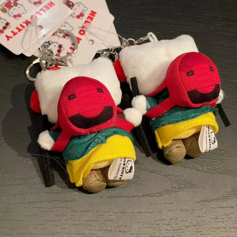 Sanrio Hello Kitty Plush Doll Keychain Pendant outdoor climb mountains kawaii collection Kt Stuffed Soft Doll KeyRing Girls Gift