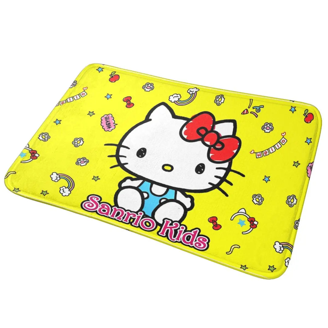 Hello Kitty Punk Music Memory Foam Bath Mat Rug Non-Slip Quick Dry Bathroom Floor Rugs Carpet For Bath Entrance Door Doormat