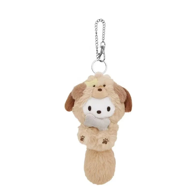 Kawaii Sanrio Kuromi My Melody Plush Toys Keychain Cartoon Pachacco Hello Kitty Backpack Pendant Decoration Friend Birthday Gift