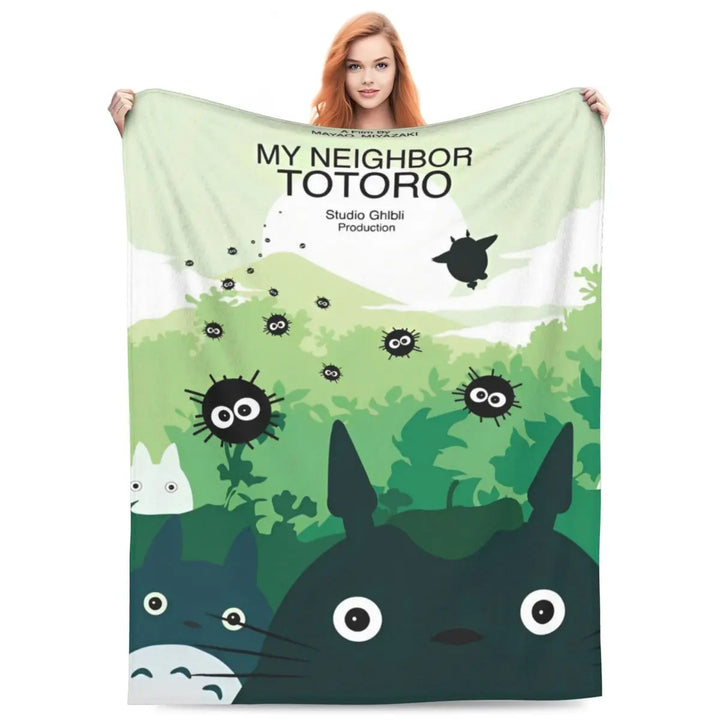 Cartoon Funny Cute T-Totoros Blanket Coral Fleece Plush  Soft Throw Blankets for Car Sofa Couch Bed Rug