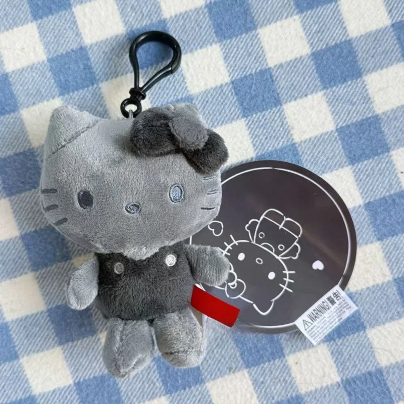 Kawaii Sanrio Hello Kitty Black Skin Series Plushine Doll Pendant Cartoon Hangyodon Stuffed Plush Toys dark skin KT Keyring gift