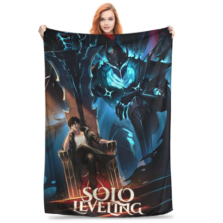 Solo S-ung Jin-woo Leveling Flannel Blanket Anime Novelty Throw Blankets for Home Hotel Sofa  200x150cm Quilt