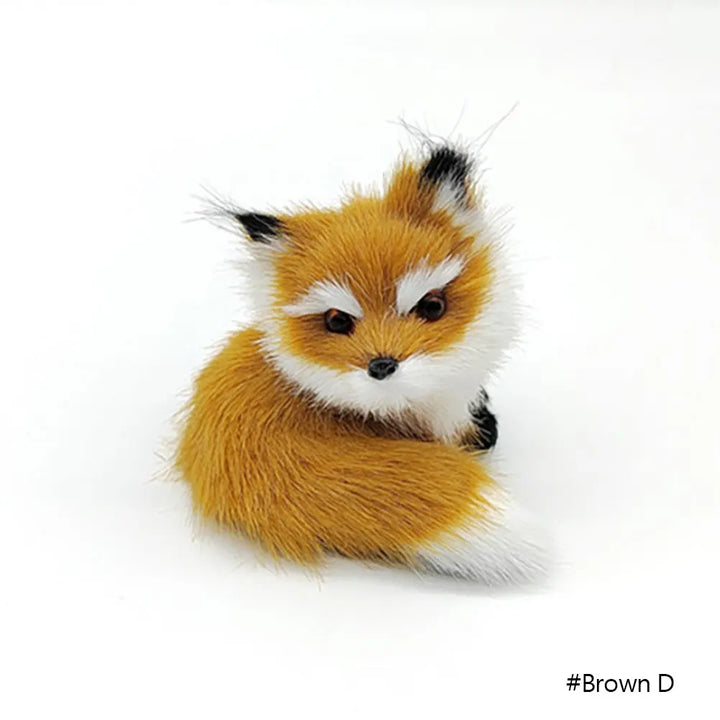 Cute Imitation Fox Ornaments Simulation Mini Squatting Squirrel Model Children Birthday Gifts Home Decor Plush Figures Craft