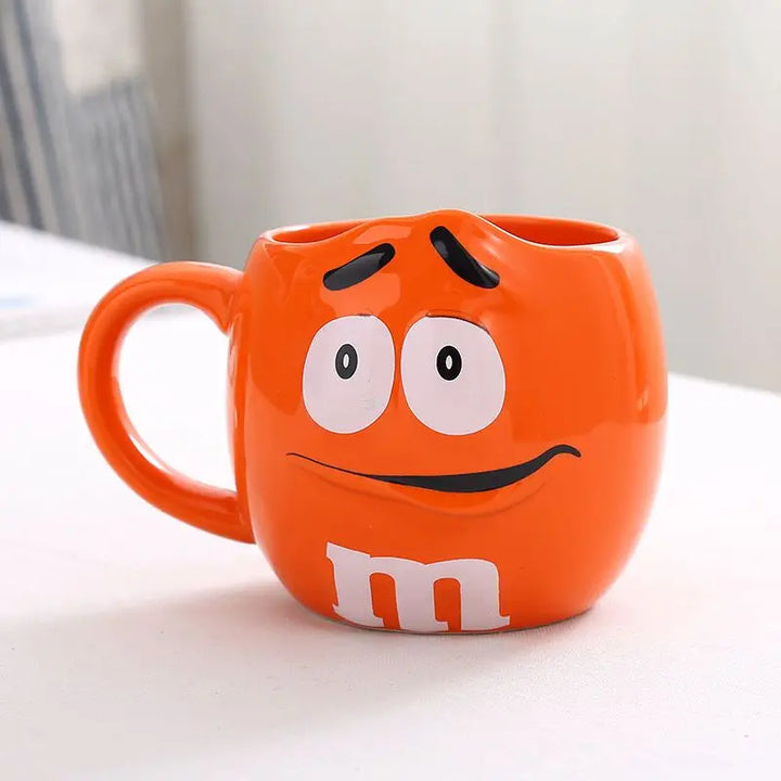New Hot Chocolate M Beans Ceramics 680ml Mark Water Cup High-Capacity Family Set Table Supplies Funny Facial Expression Cup Gift