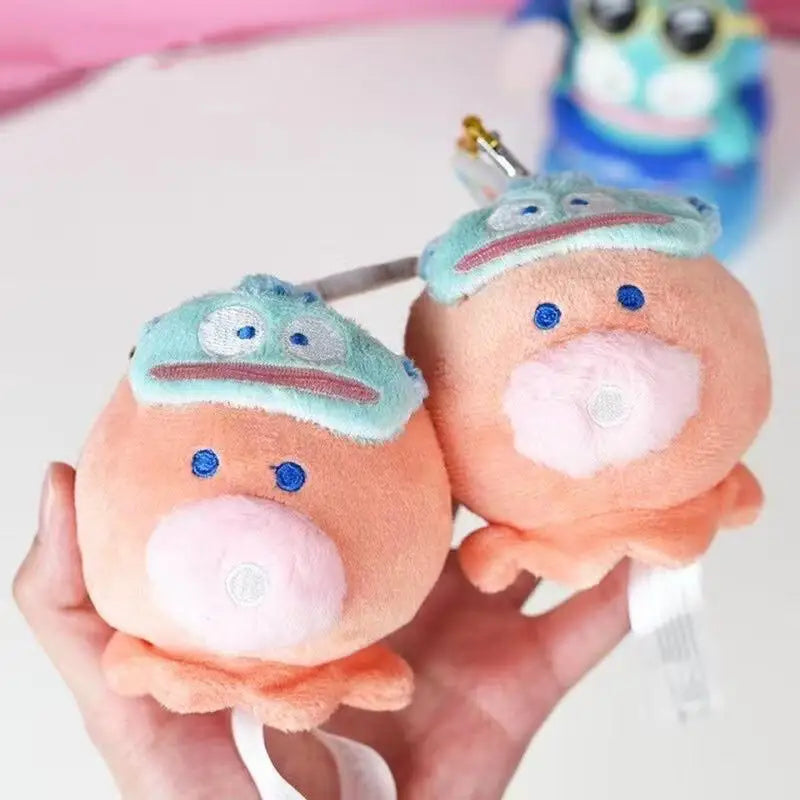 Kawaii Sanrio Hangyodon Octopus Yuri Plush Toys Backpack Pendant Cartoon Cute Soft Stuffed Doll Keychain Girls Birthday Gifts