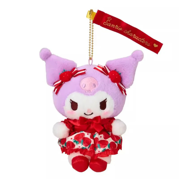 Sanrio Cute Strawberry News 50th Anniversary Hello Kitty Plush Keychain Kuromi My Melody Plush Doll Pendant Bag Pendant Gift