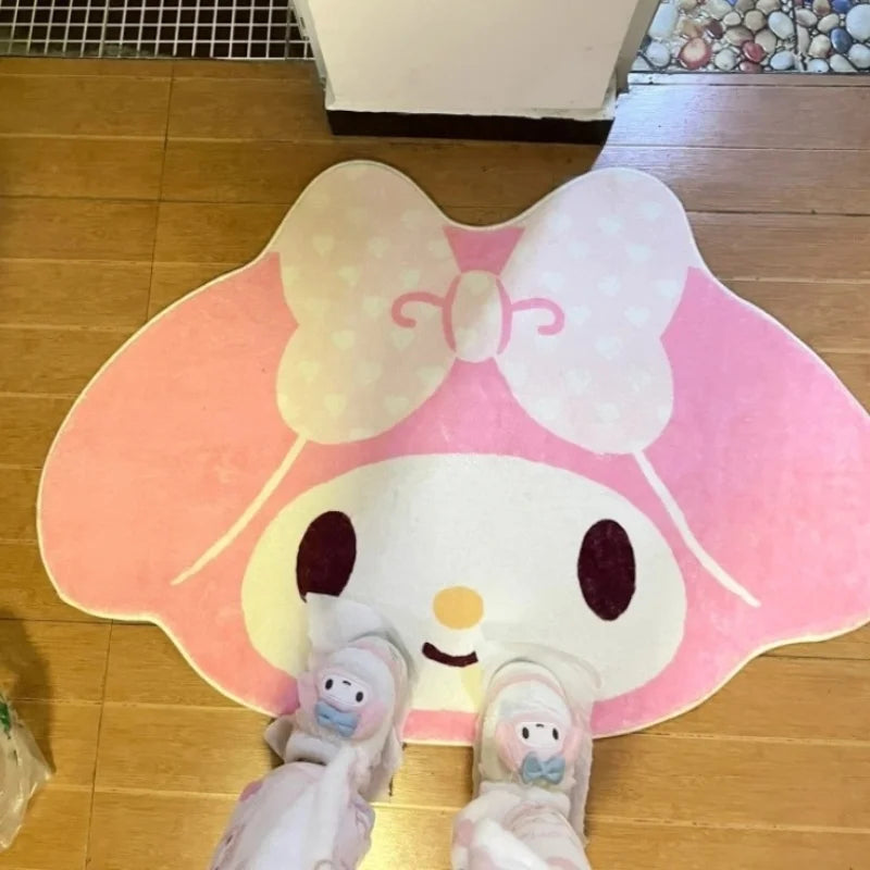 Saniro My Melody Cinnamoroll Cartoon Carpet Kawaii Home Soft Fur Rug Children Girls Bedroom Living Room Floor Mat Multiple Sizes