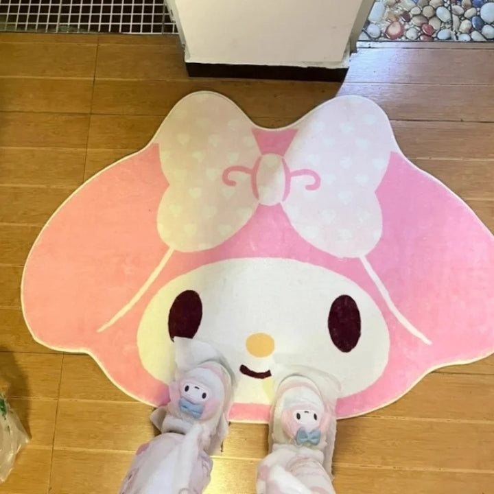 Saniro My Melody Cinnamoroll Cartoon Carpet Kawaii Home Soft Fur Rug Children Girls Bedroom Living Room Floor Mat Multiple Sizes