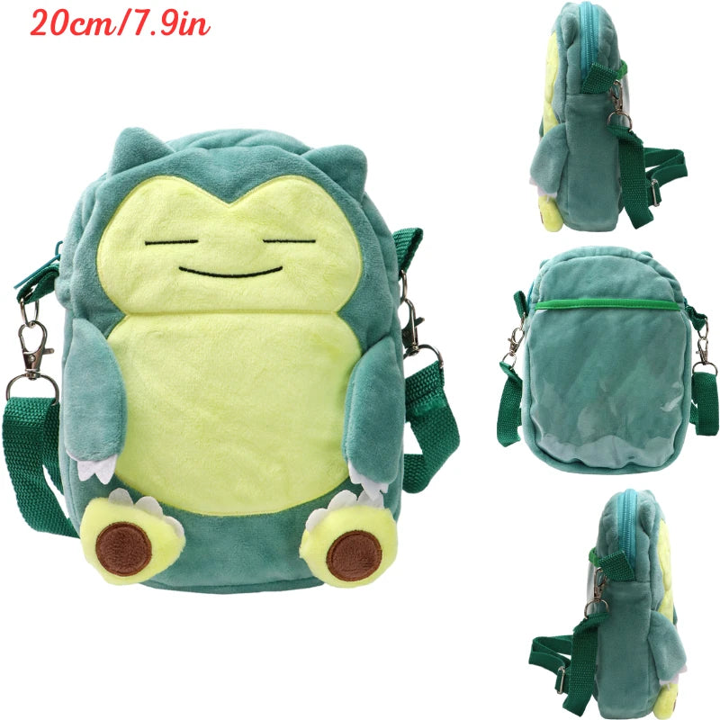 Kawaii Pokemon Pikachu Gengar Lucario Rowlet Plush Toys Bag Cute Anime Mimikyu Eevee Psyduck Peluche Dolls Shoulder Bags Gifts