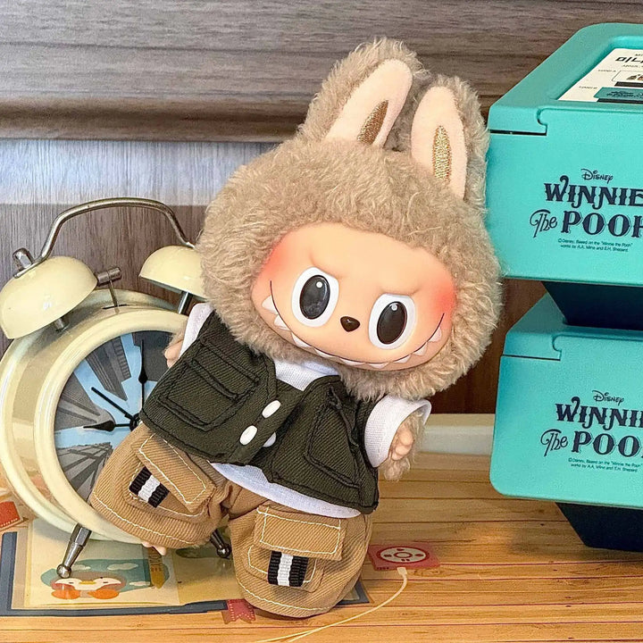 15/17cm Labubu I II III Idol Dolls Pocket Workwear Suit Set Mini Plush Doll'S Clothes 10CM Cotton Doll DIY Accessories