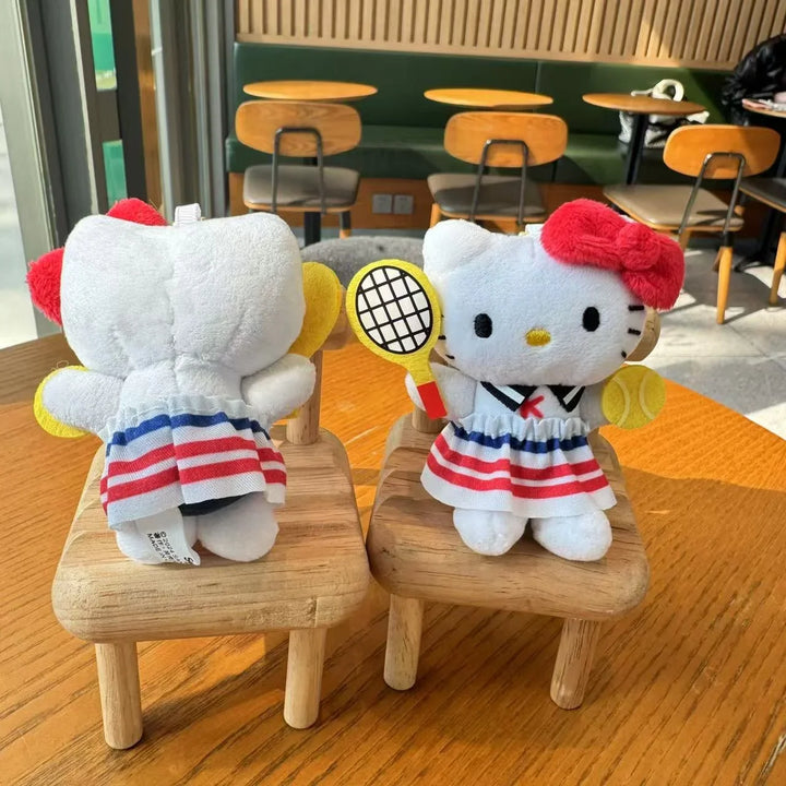 Hello Kitty Tennis Kawaii Plush Toys Backpack Pendant Decorative Keychain Cute Boys Girls Creative Birthday Gifts