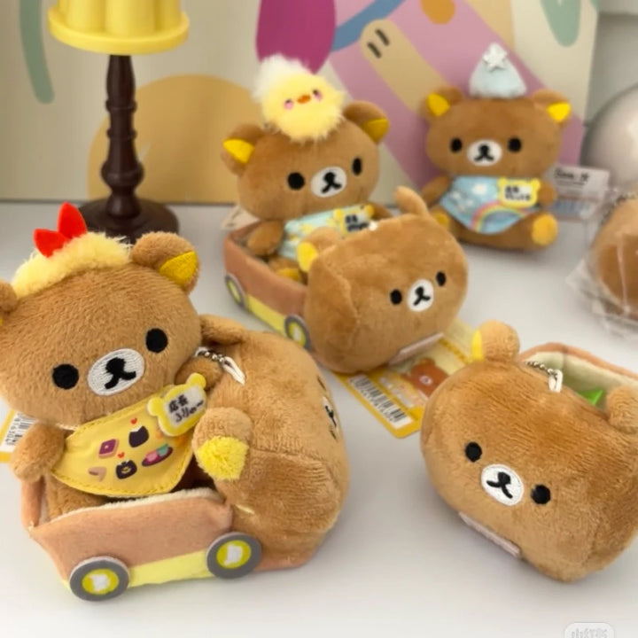 Cartoon Rilakkuma 20th Anniversary Plush Doll easy bear Temari bag Pendant Kawaii  Mini kuma car plush KeyChain Decoration Gift