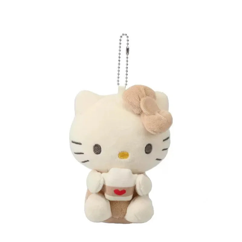 Kawaii Sanrio Hello Kitty Milk Camera Kt Plush Toys Backpack Keychain Stuffed Doll Creative Peripheral Girls Birthday Gifts