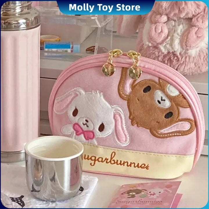 Kawaii Sanrio Sugarbunnies Shell Storage Bag Niche Makeup Bag Cute And Sweet Japanese Girl Zipper Portable Storage Wash Bag