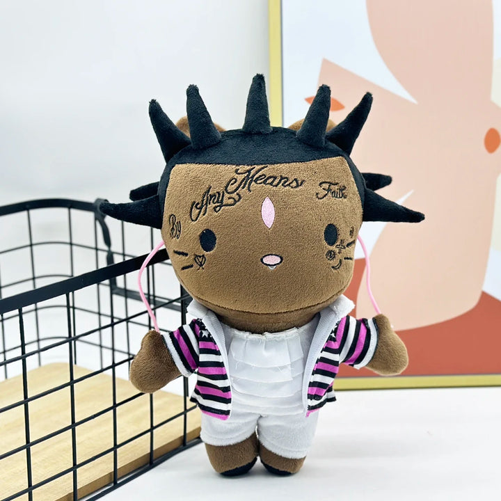 30cm UZI Hello Kitty Plush Doll Fashion Boy with Purple Clothes Figure Stuffed Toys Cute Boys Girls Fans Collect Gift