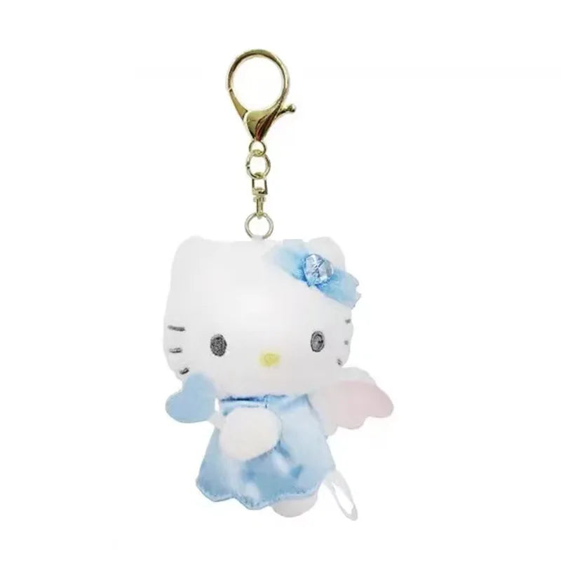 Sanrio Hello Kitty Angel Nurse Plush Toys Kawaii Telescopic Keychain Backpack Pendant Accessories Girls Festival Theme Gifts
