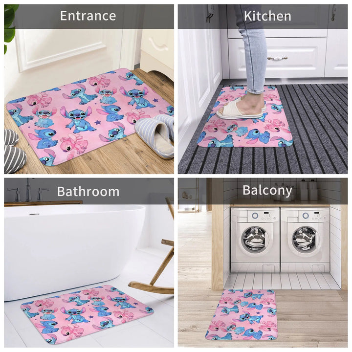 Lilo And Stitch Cartoon Memory Foam Bathroom Rugs Ultra Soft Non-Slip  Carpet Bath Mat Water Absorbent for Entrance