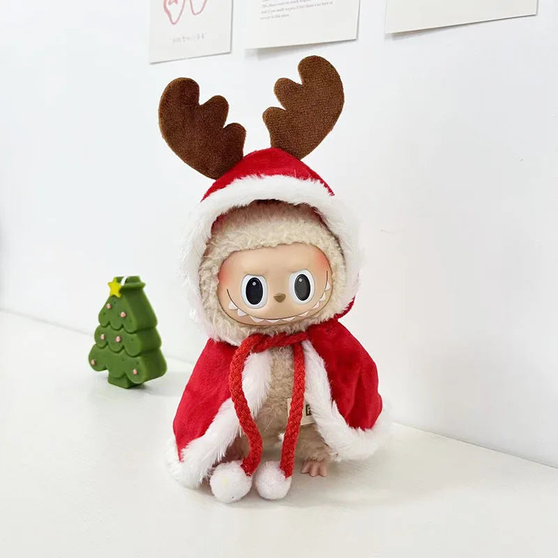 Cute Xmas Clothes for 15cm Labubu Idol Dolls New Year Plush Doll'S Clothes Hoodie Clothing Accessories Korea Kpop Exo Outfit