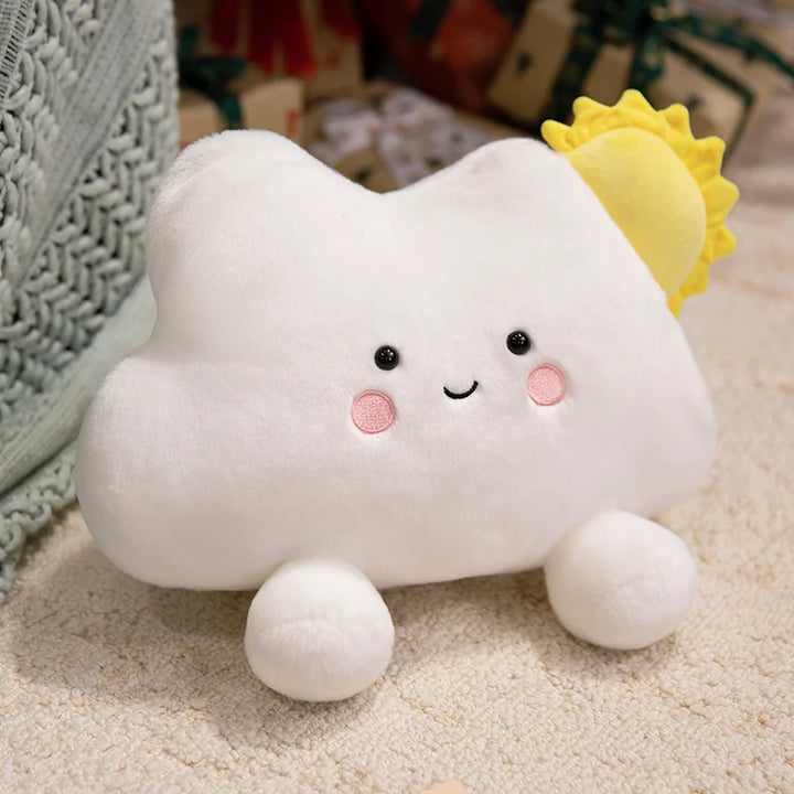 Cute Sun Cloud Plushies Toy Pillow Kawaii Stuffed Fluffy Rainbow Cushion Keychain Home Bag Decor Small Pendant Kids Toy