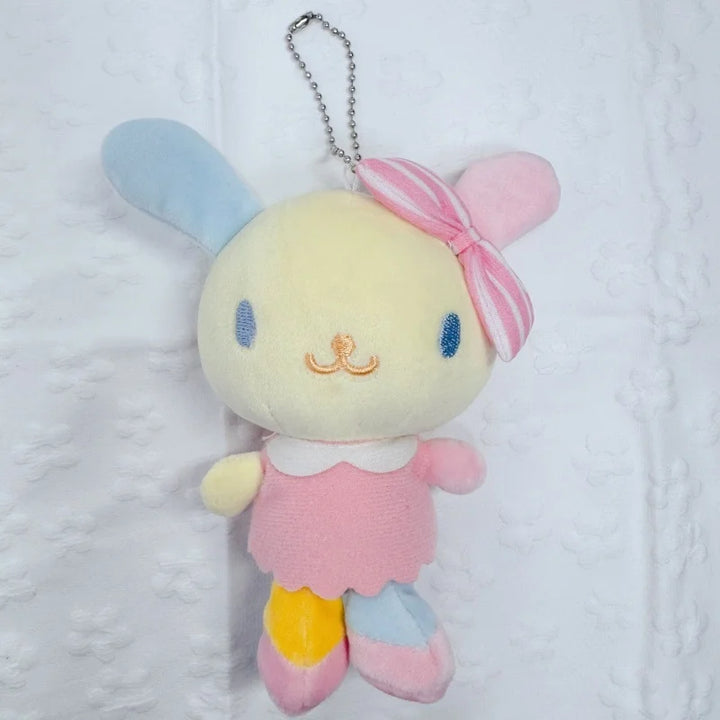 Sanrio Usahana Bunny Plush keychain Kawaii Stuffed Animals Pendant Cute Colorful Rabbit Plush Doll Pendant bag Accessories Gifts
