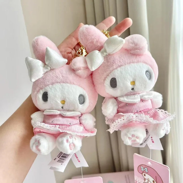 Sanrio butterfly series MY Melody Plush KeyChain pink skirt butterfly wings Sweet Piano Bag Pendant cute Melody Plush Toy Gift