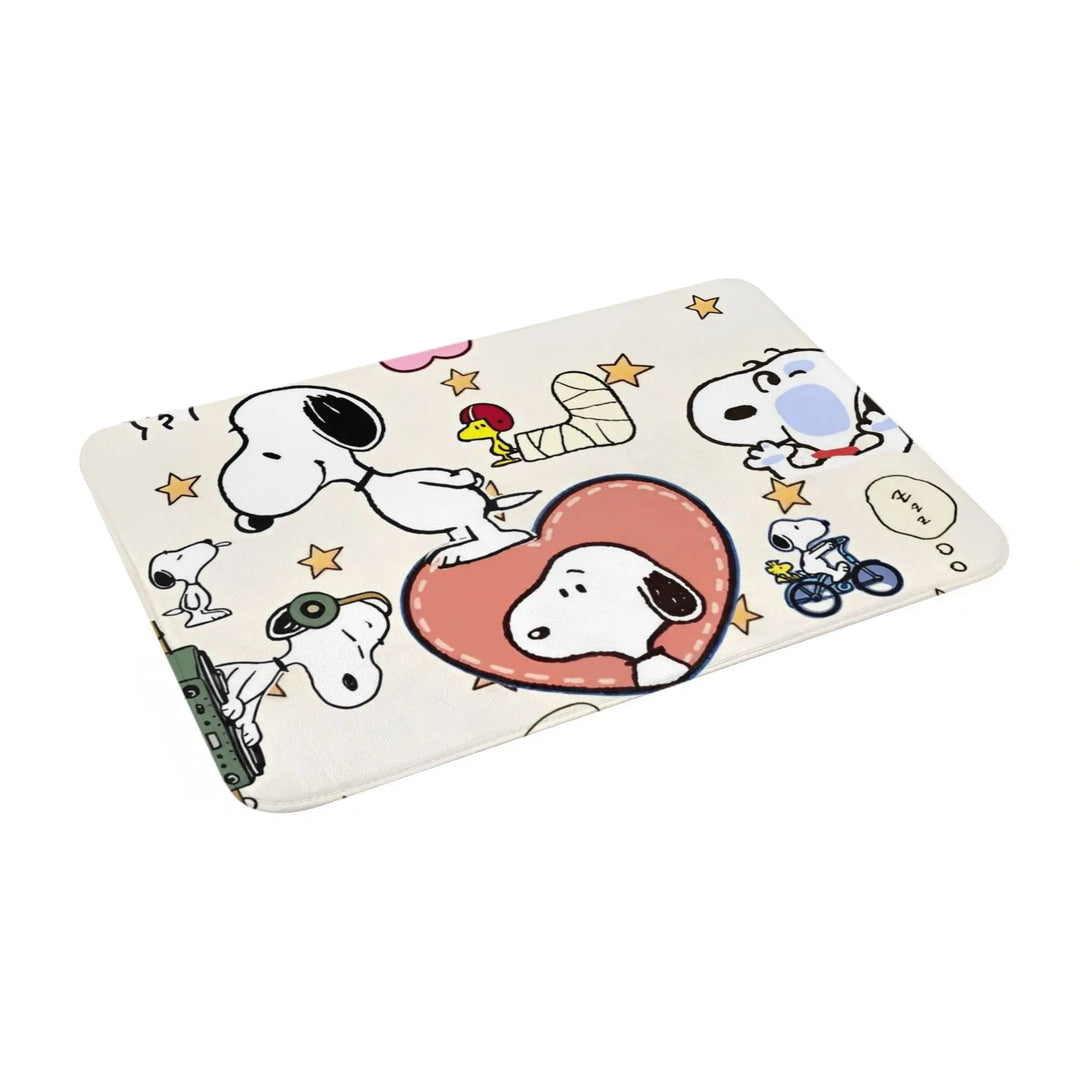 Snoopy  Memory Foam Bathroom Rugs Ultra Soft Non-Slip  Carpet Bath Mat Water Absorbent for Kitchen Shower