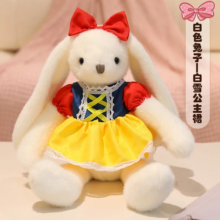 Garden Rabbit Plush Toys In Floral Dresses Princess Bunny Wearing Bows Kawaii Birthday Presents Christmas Gifts For Girl Friend