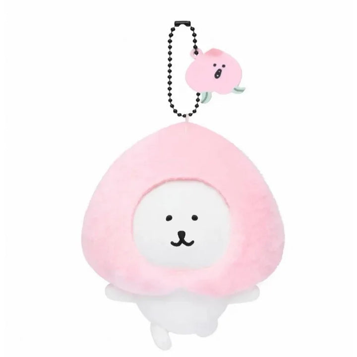 cute Self-deprecating Bear Plush doll Keychains joke bear Peach series Doll Pendant  Hachiware Bag Pendant Decoration Keychain