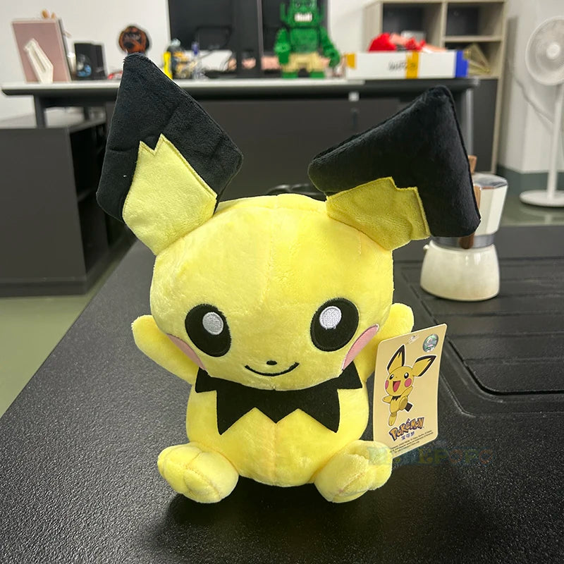20cm Kawaii Original Pichu Pikachu Plush Doll Pokemon Peluche Stuffed Toy Elf Ornaments Gift for Kids